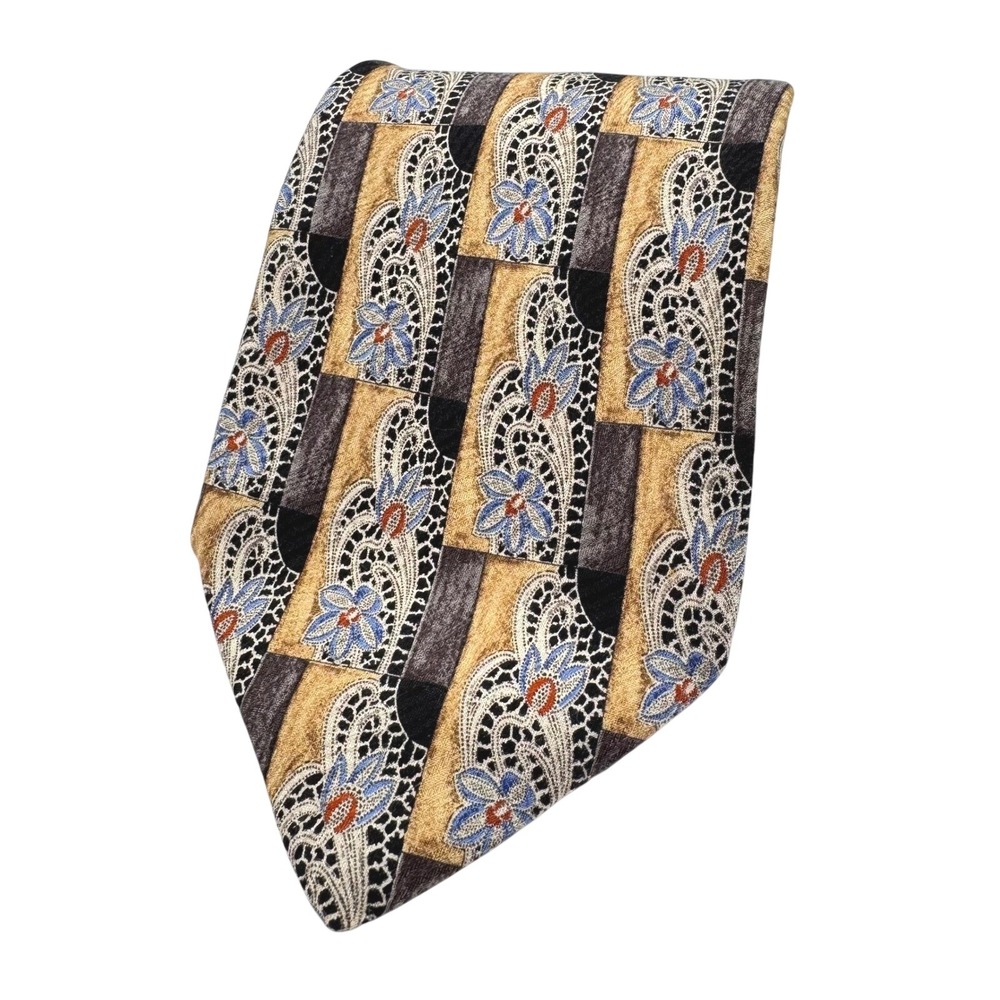 Ermenegildo Zegna Disegno Esclusivo Silk Tie Designer Italy Luxury Blue Floral
